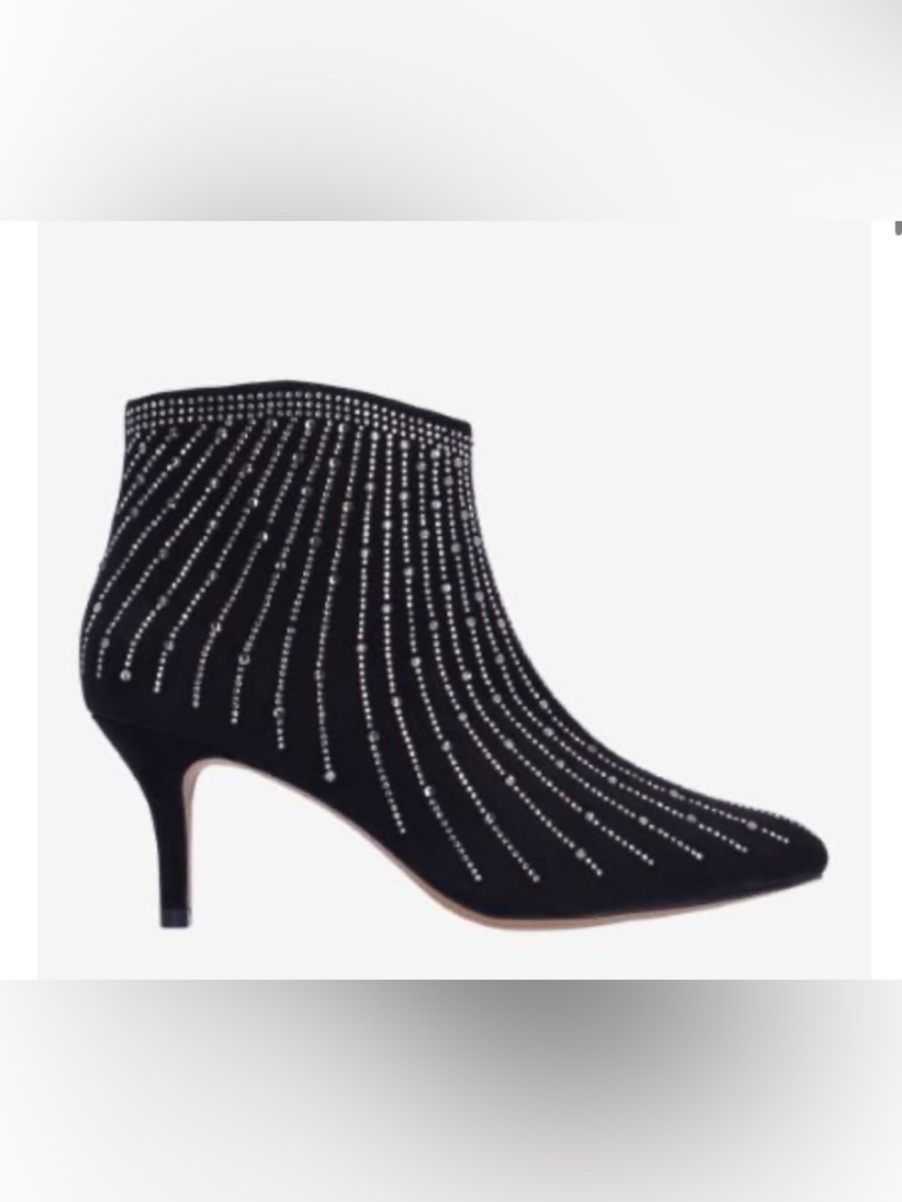 J.Renee Black Crystal-Accented Ankle Bootie